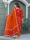 Maroon Colour Cotton Blend With Print Kurti With Pant Dupatta Suppliers In India Aaradhna 2029